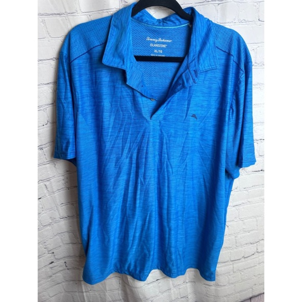 Tommy Bahama IslandZone Polo Shirt Moisture Wicking Blue‎ XL